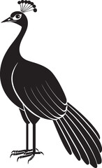 Royal Avian Majesty Logo Design of Stunning Peacock in Black Vector Luxurious Feathered Splendor Vector Icon of Grand Peacock in Black