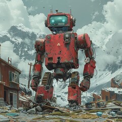 In the aftermath of a devastating landslide a robot emerges from the rubble tasked with clearing debris and salvaging what remains of a destroyed house Against the backdrop of destruction