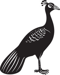 Regal Aura Hand Drawn Peacock Symbol in Black Opulent Elegance Stunning Peacock Icon in Black Vector