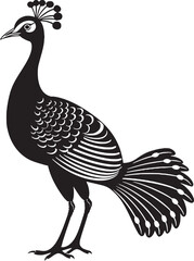 Magnificent Avian Opulence Vector Icon of Stunning Peacock in Black Splendid Feathered Majesty Black Logo Design of Magnificent Peacock Icon