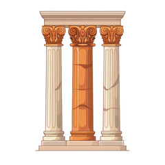 Vector 2D sacred pillar, white background.