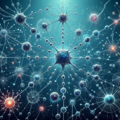 A conceptual illustration showcasing interconnected neurons and the intricate network of the nervous system, depicted in vector format to emphasize the complexity