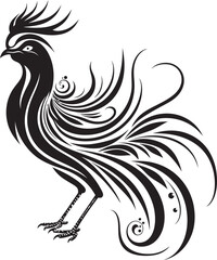 Immortal Majesty Legendary Phoenix Icon in Vector Black Celestial Phoenix Ethereal Symbol in Black Vector