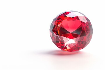 red ruby gem isolated on white background 