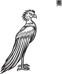 Phoenix Rising Logo Design of Mythical Bird in Black Vector Sacred Flames Vector Icon of Legendary Phoenix in Black