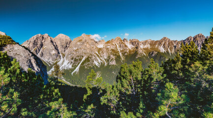 Mountain landscape of the Stubai Alps