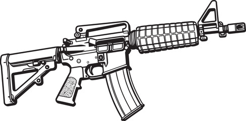 Precision Marksmanship M16 Rifle Symbol in Black Vector Military Brilliance M16 Rifle Logo Design in Vector Black