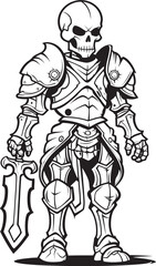 Fototapeta na wymiar Soulless Sentry Skeleton Knight Icon in Black Vector Shadow Knight Skeleton Knight Symbol in Black Vector