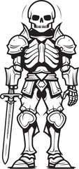 Spectral Champion Skeleton Knight Symbol in Black Vector Grim Paladin Skeleton Knight Logo Design in Black Vector