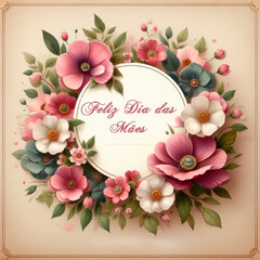 Dia das Mães cartão floral