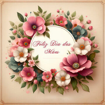 Dia das Mães cartão floral