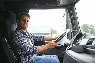 Portrait of a indian truck driver