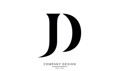 JD, DJ Abstract Letters Logo Monogram Design Icon Font