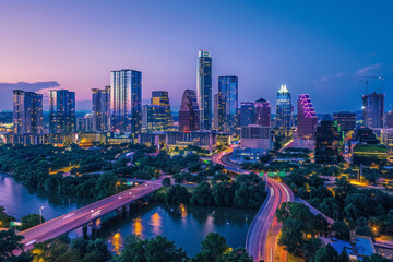 Fototapeta premium Twilight Urban Panorama