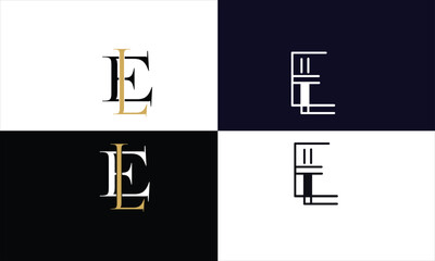 Obraz premium EL, LE,E , L, Abstract Letters Logo Monogram