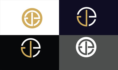 EJ, JE, E, J, Abstract Letters Logo Monogram