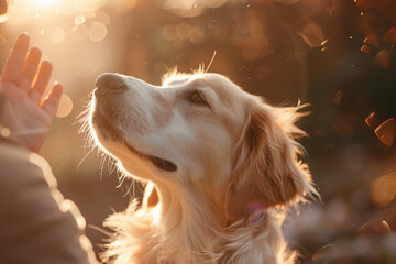 Serene Dog in Golden Light