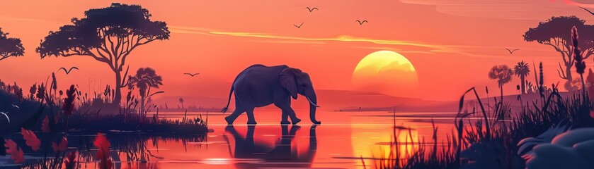 Animal raw in habitat twilight