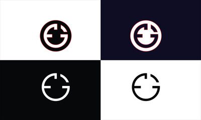 Alphabet Letters GE,E G, Initials Logo Monogram