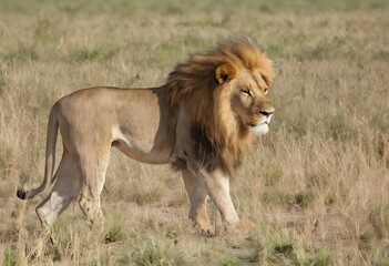 Obraz premium An African Lion on the Savannah