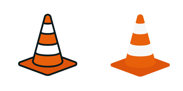 Traffic cone icon. Traffic warning sign. for mobile concept and web design. vector illustration