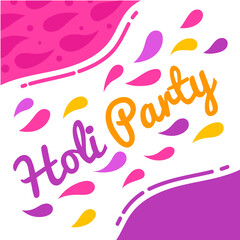 happy Holi festival portrait banner design Holi background with Gulal, Pickhari, color splash