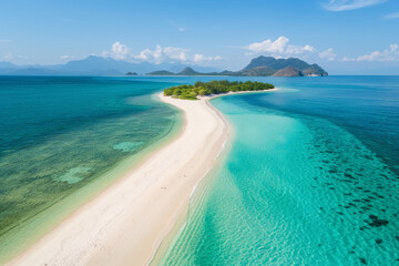 Obraz premium Pristine Tropical Island Aerial View