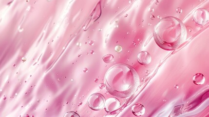 Get Smooth Skin with Our Pink Collagen Serum Bubble - Cosmetic Product Advertising Background with Vitamin C and Chemical Complexion