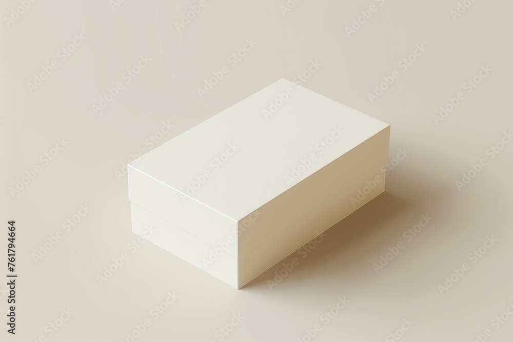 Poster clean and flat box model design - blank thin template for three-dimensional gift concept container