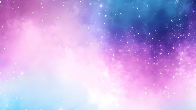 Abstract pink purple and blue mixed background with glitter, stars .empty texture