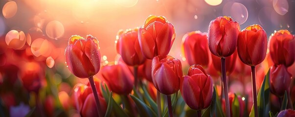 Tulip flowers at home - obrazy, fototapety, plakaty