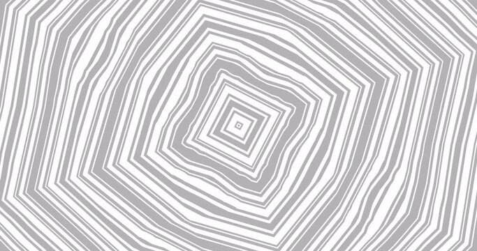 Circular pattern. Black and white color. 3d render video.4k Seamless loop animation.Abstract background.3d render background.