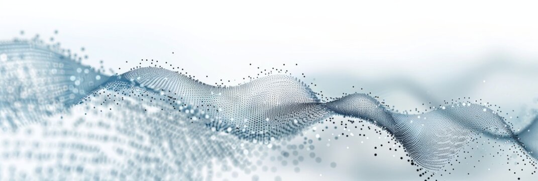 Big Data Background, Abstract Digital Technology Flow Pattern, Big Data 3d Particles, Copy Space