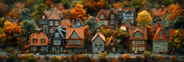 A miniature city model ,
An illustration of a tabletop model featuring  - obrazy, fototapety, plakaty