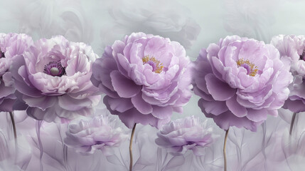 Multiple purple flowers arranged in a group - obrazy, fototapety, plakaty