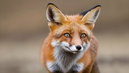 A Fox With Its Eyes Wide Open Startled