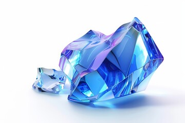 blue topaz gemstone isolated on white background