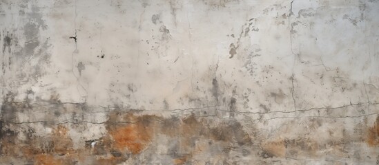 A detailed shot showcasing a concrete wall covered in various stains, creating a unique and textured pattern resembling a natural landscape