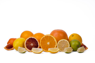 Citrus Fruits on a white background