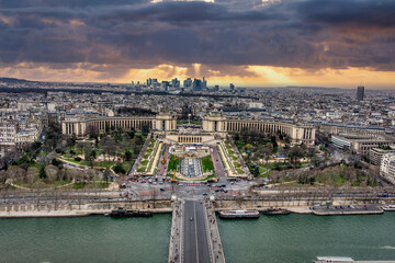 Panorama of Paris from Eiffel tower 