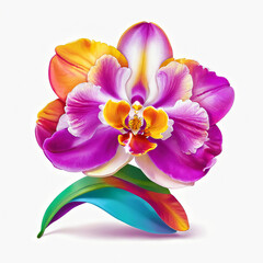bright psychedelic orchid flower. illustration on a white background.