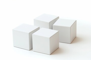 white box cubes isolated on white background