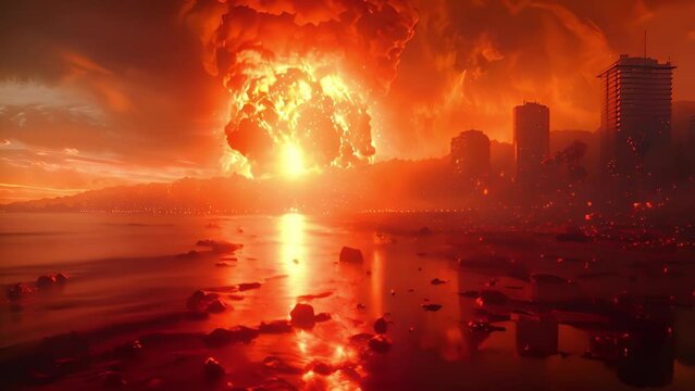 Gripping visuals capture the aftermath of a catastrophic explosion tearing through the city.