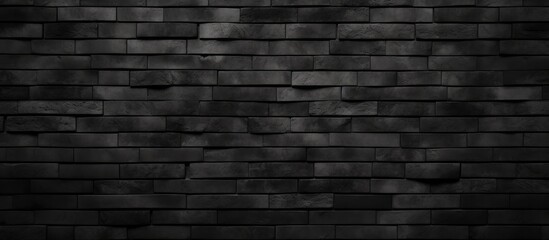 A detailed shot of a dark brown brick wall with a blurred background, showcasing the intricate pattern of the composite material and mortar - obrazy, fototapety, plakaty