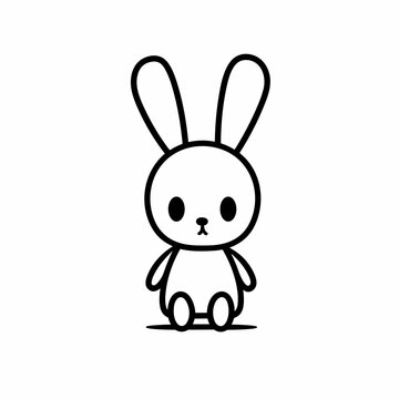 Bunny hand-drawn illustration. Bunny. Vector doodle style cartoon illustration