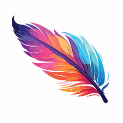 Graphic feather vector art illustration flat vector