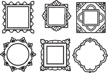 Set frames. Hand drawn vector illustration	