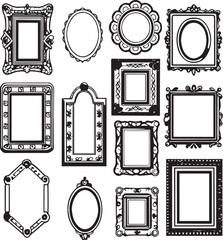 Set frames. Hand drawn vector illustration	