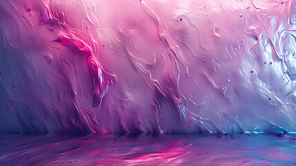 realistic plaster wall with painted ethereal liquid texture - pink, iridescent, chromatic aberration, beautiful, reflective, neon, fortnite, enticing
