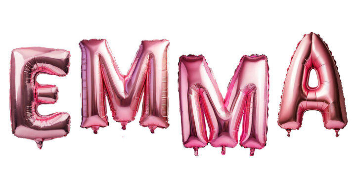 holiday Emma name made of balloons.isolated on a transparent background. png
